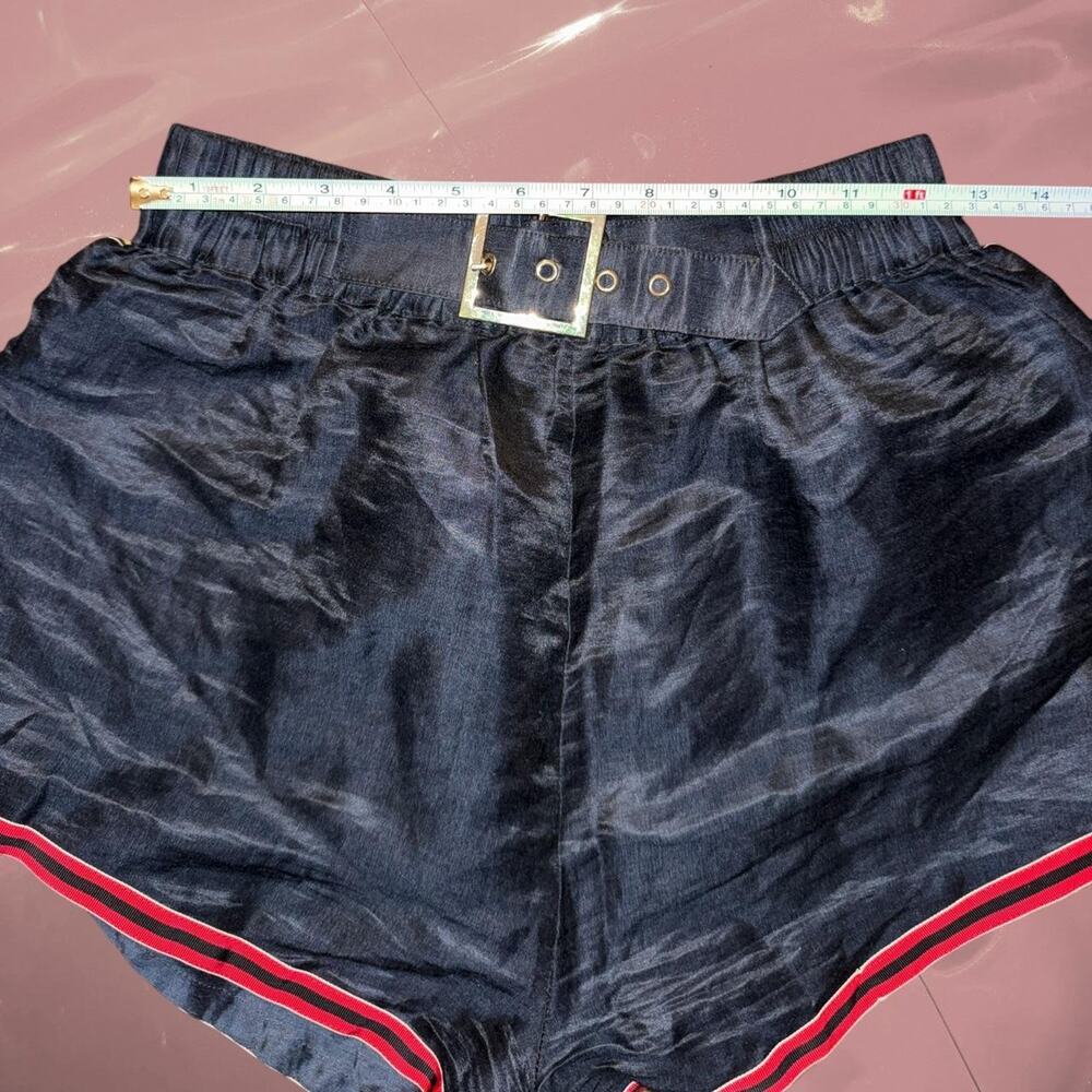 Y2K black silk satin shorts festival club luxe size S - Picture 6 of 8